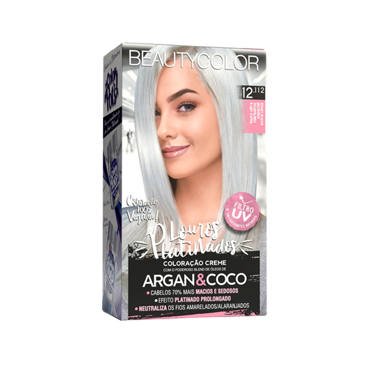 COLORAÇÃO KIT 12.112 LOURO ULTRA CLARÍSSIMO EXTRA CINZA BEAUTY COLOR