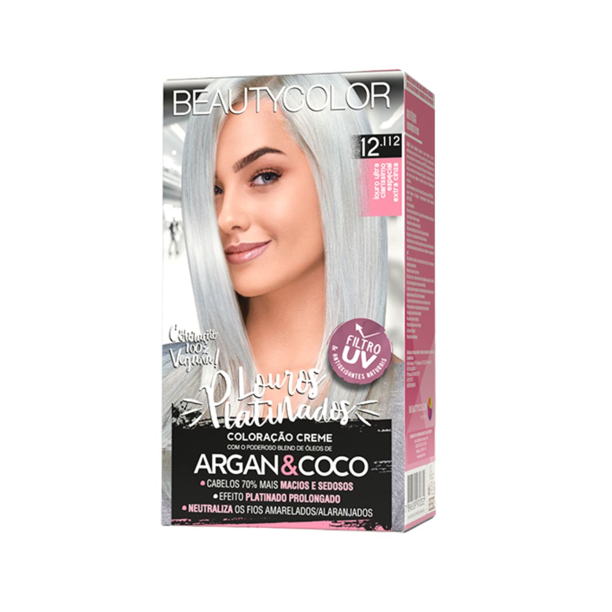 COLORAÇÃO KIT 12.112 LOURO ULTRA CLARÍSSIMO EXTRA CINZA BEAUTY COLOR