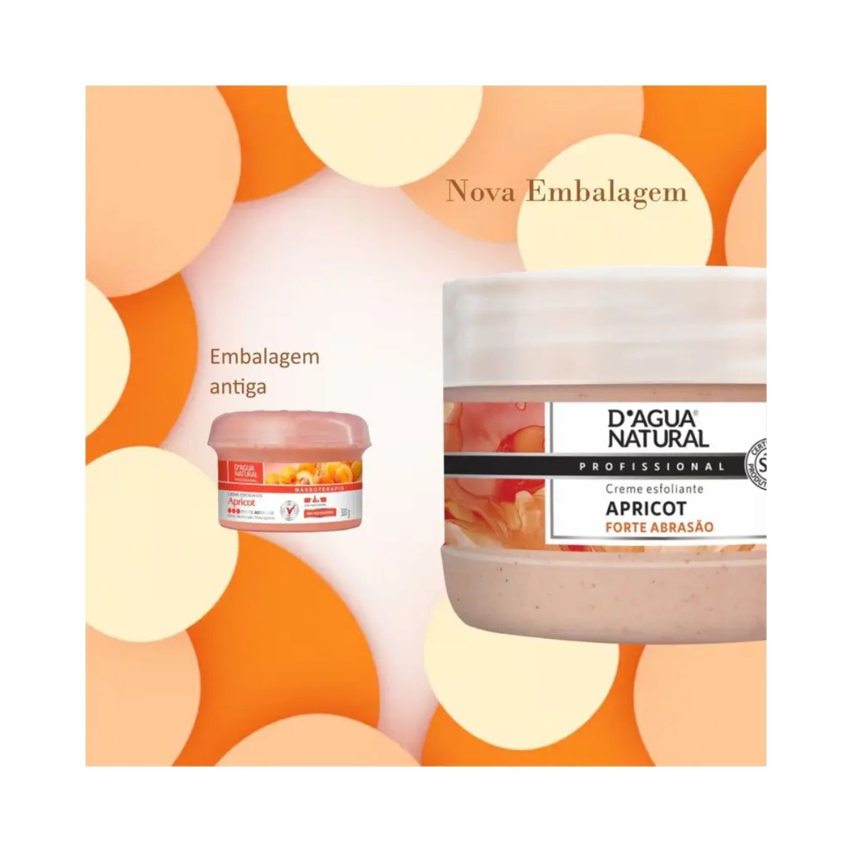 CREME ESFOLIANTE ÓLEO E SEMENTE DE APRICOT FORTE ABRASÃO DÁGUA NATURAL 300G