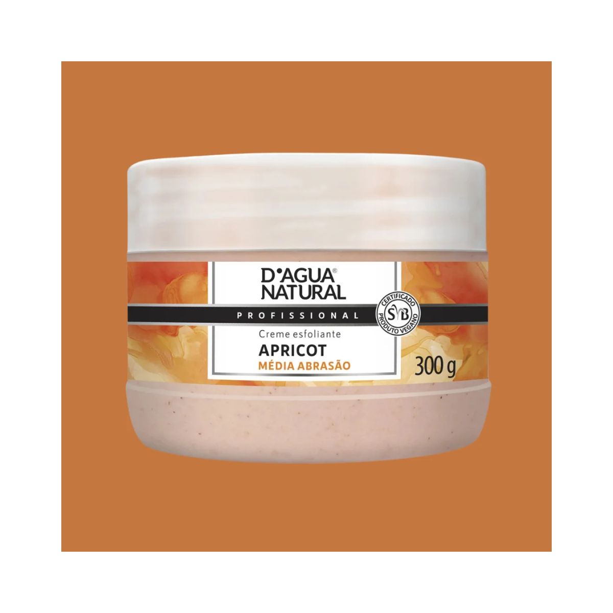 CREME ESFOLIANTE ÓLEO E SEMENTE DE APRICOT FORTE ABRASÃO DÁGUA NATURAL 300G