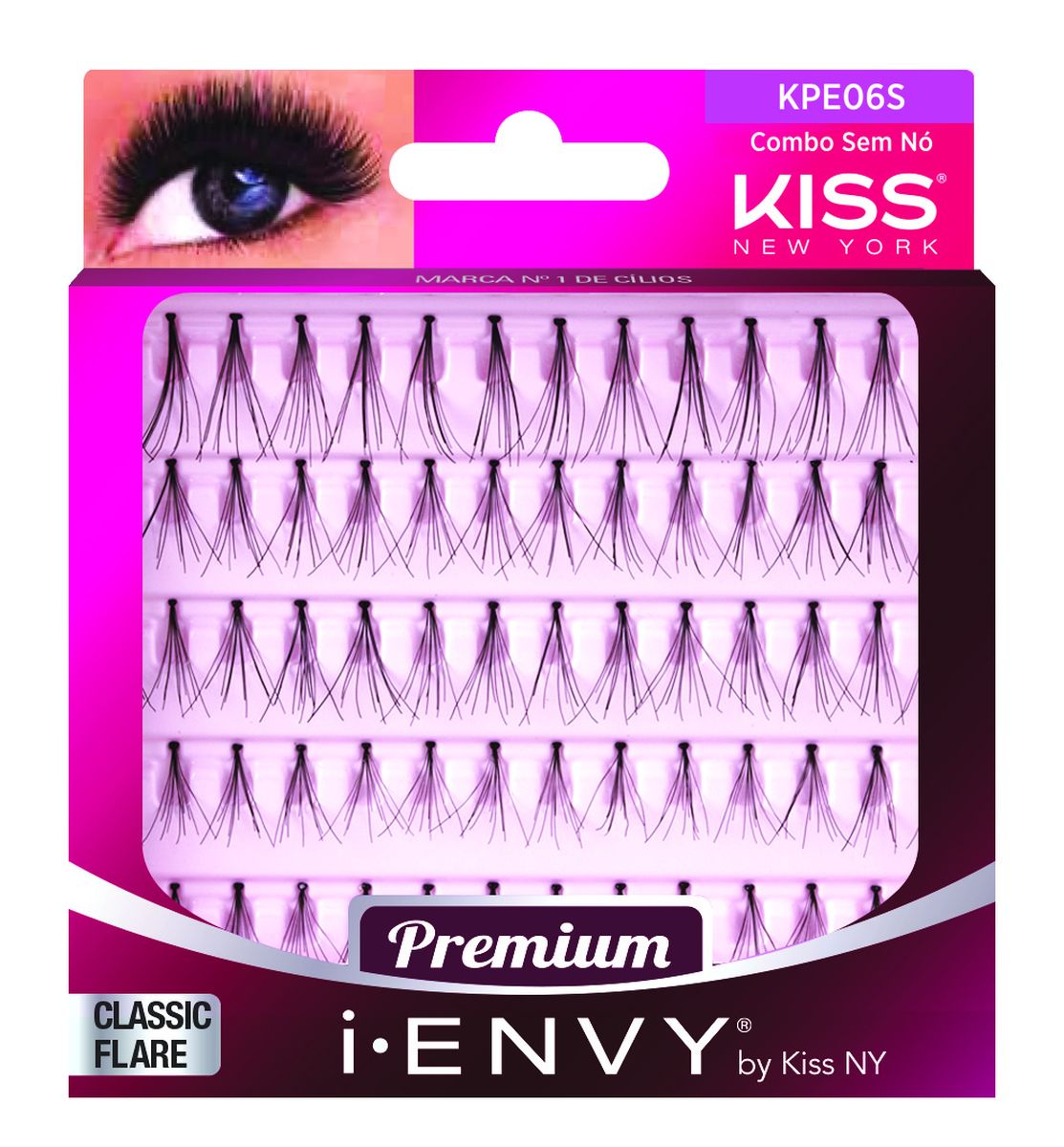 CÍLIOS POSTIÇOS I ENVY INDIVIDUAL KNOT FREE COMBO SEM NÓ KISS NEW YORK