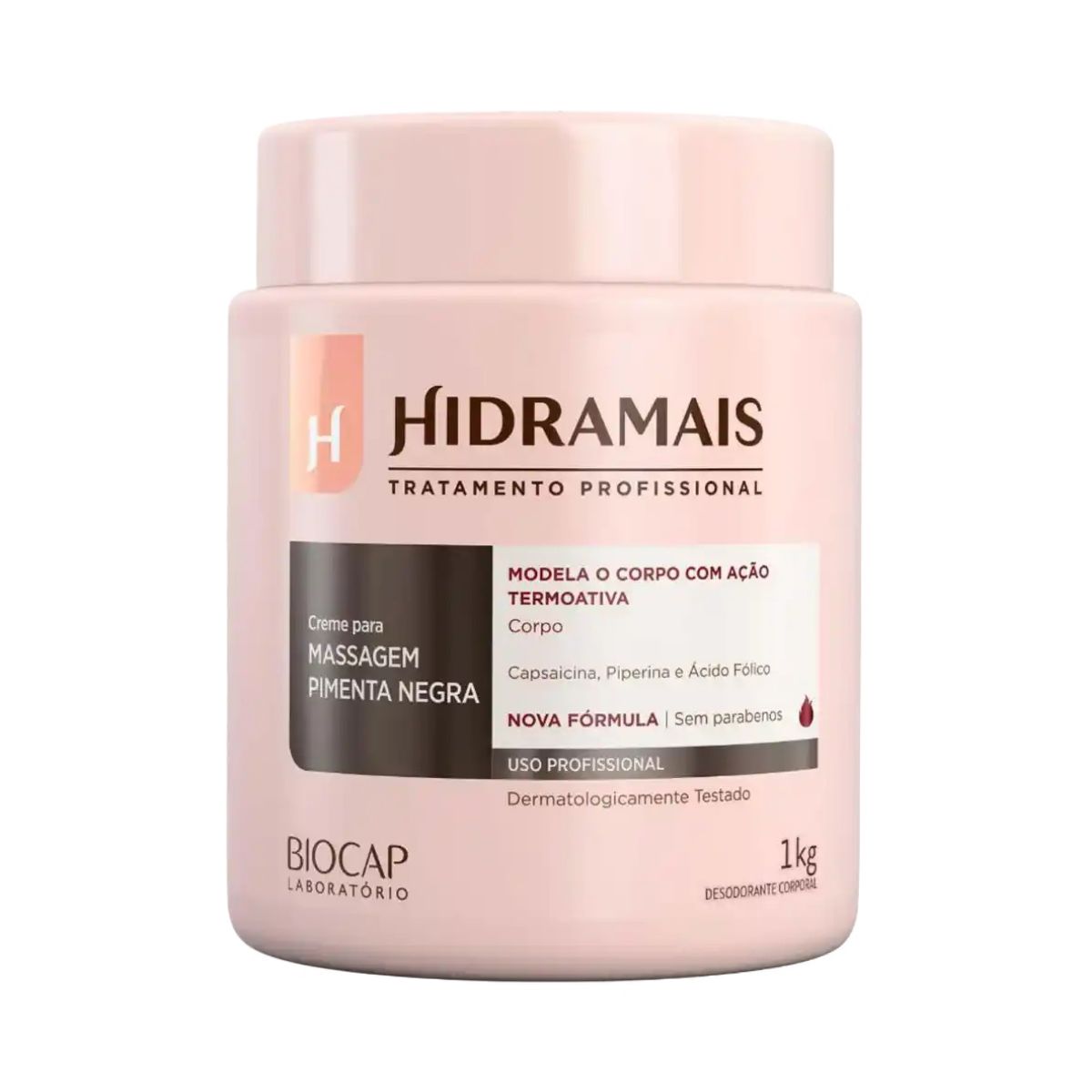 CREME ATIVADOR PARA MASSAGEM PIMENTA NEGRA HIDRAMAIS PROFISSIONAL 1KG