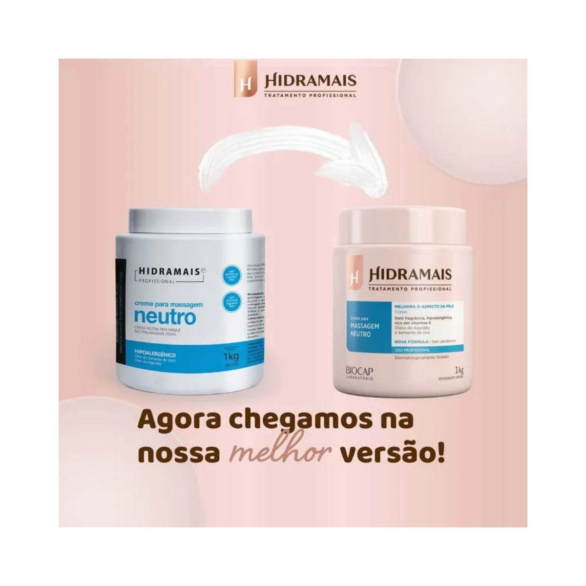 CREME PARA MASSAGEM NEUTRO HIPOALERGÊNICO HIDRAMAIS PROFISSONAL 1KG
