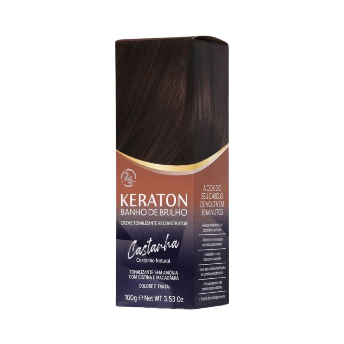 TONALIZANTE KERATON BANHO DE BRILHO CASTANHA CASTANHO NATURAL KERT 100G
