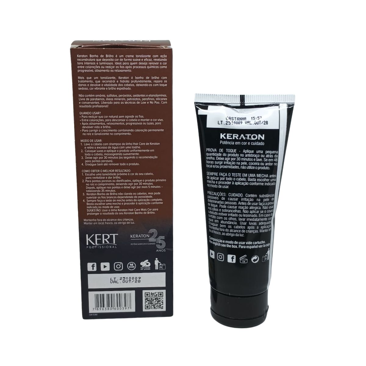 TONALIZANTE KERATON BANHO DE BRILHO CASTANHA CASTANHO NATURAL KERT 100G