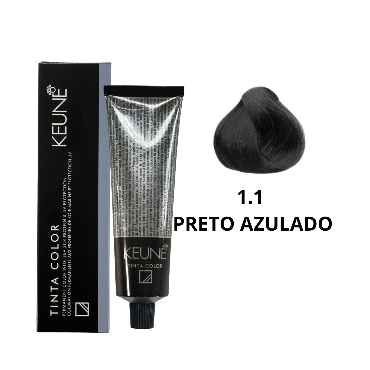 COLORAÇÃO TINTA COLOR 1.1 PRETO AZULADO KEUNE 60ML