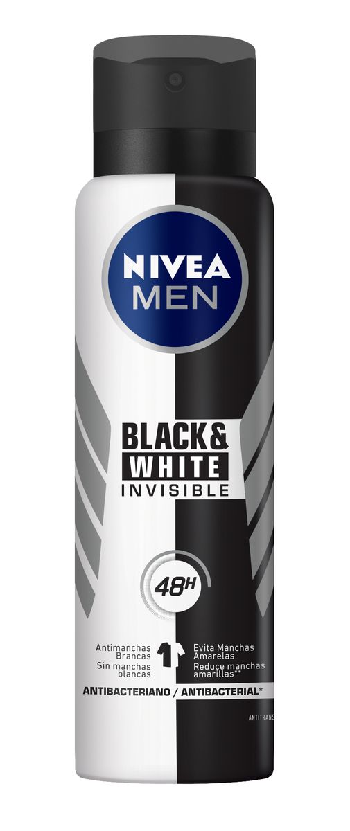DESODORANTE ANTITRANSPIRANTE AEROSOL INVISIBLE FOR BLACK&WHITE NIVEA MEN 150ML