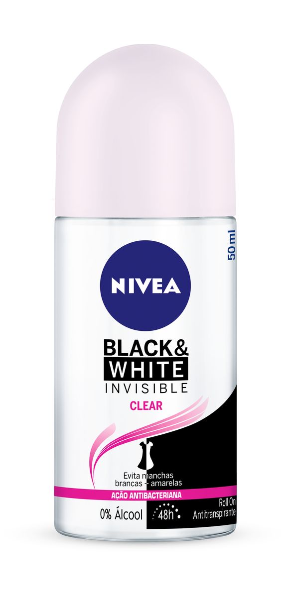 DESODORANTE ANTITRANSPIRANTE ROLL-ON INVISIBLE BLACK&WHITE CLEAR NIVEA 50ML