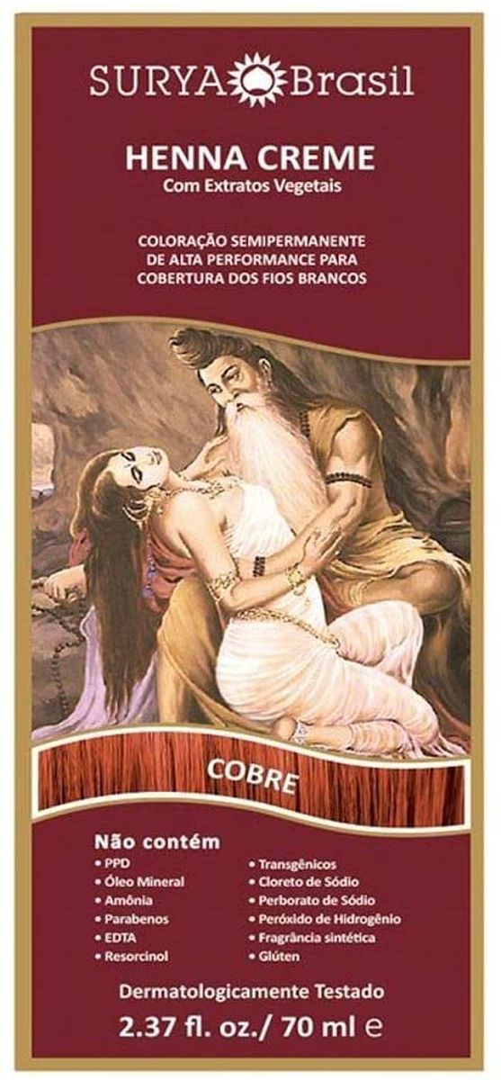 HENNA EM CREME COBRE SURYA BRASIL 70ML