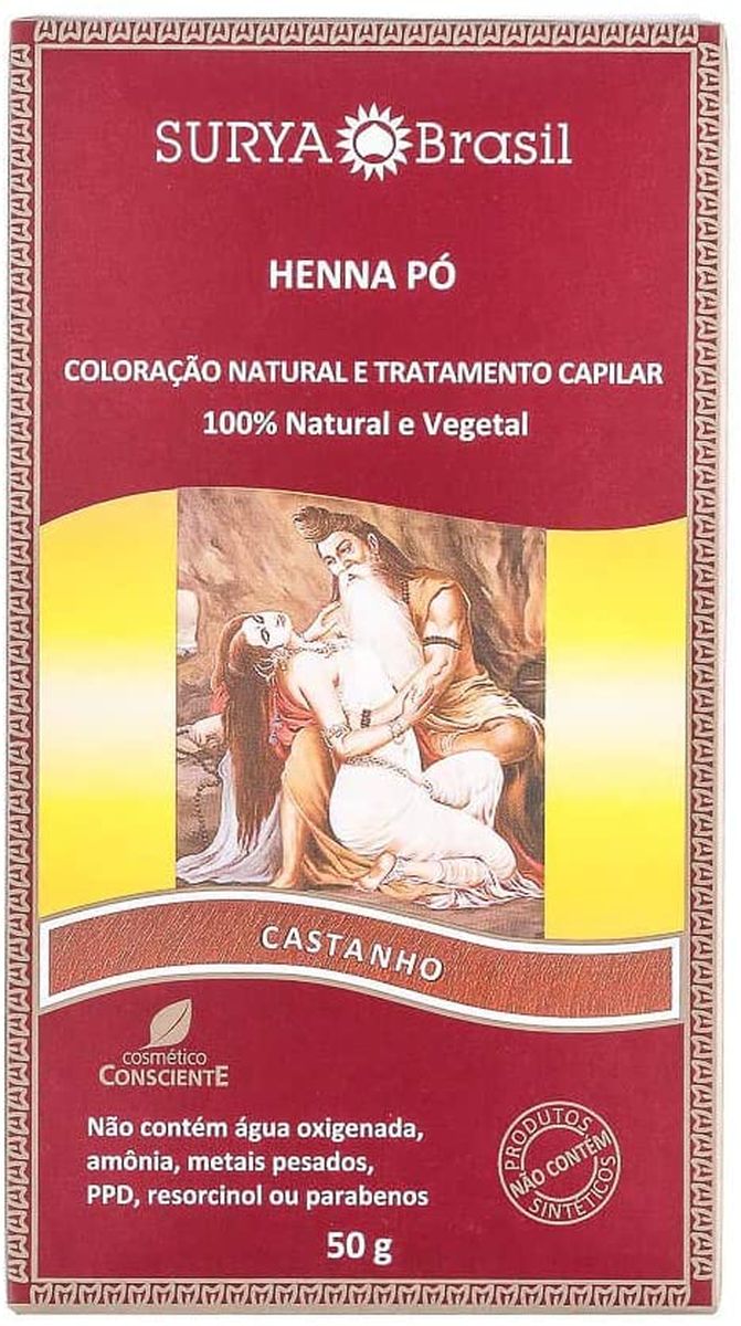 HENNA EM PÓ CASTANHO SURYA BRASIL 50G