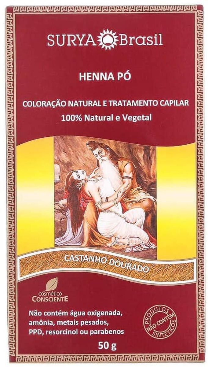 HENNA EM PÓ CASTANHO DOURADO SURYA BRASIL 50G