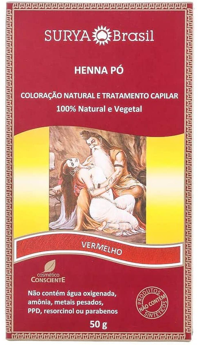 HENNA EM PÓ VERMELHO SURYA BRASIL 50G