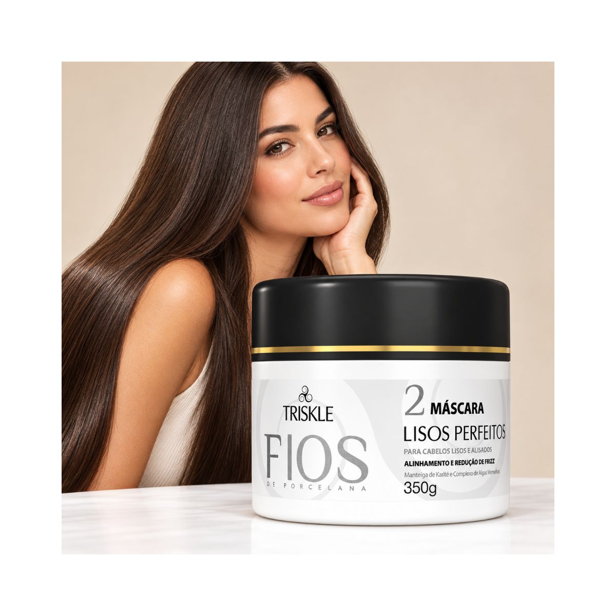 MÁSCARA LISOS PERFEITOS FIOS DE PORCELANA TRISKLE 350G