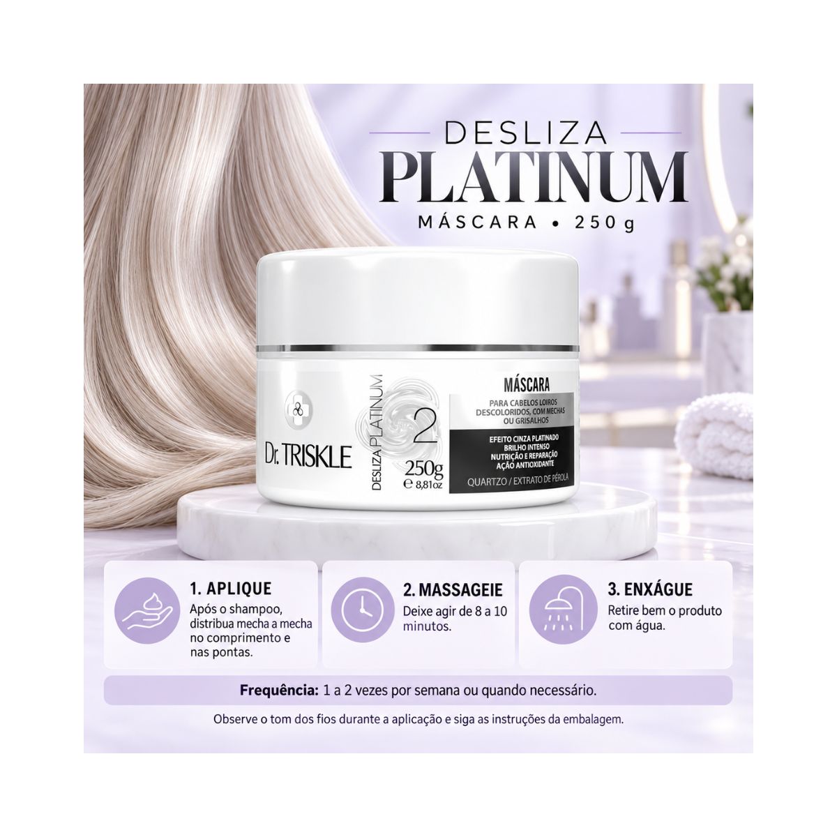 MÁSCARA INTENSIVE REPAIR DESLIZA PLATINUM TRISKLE 250G