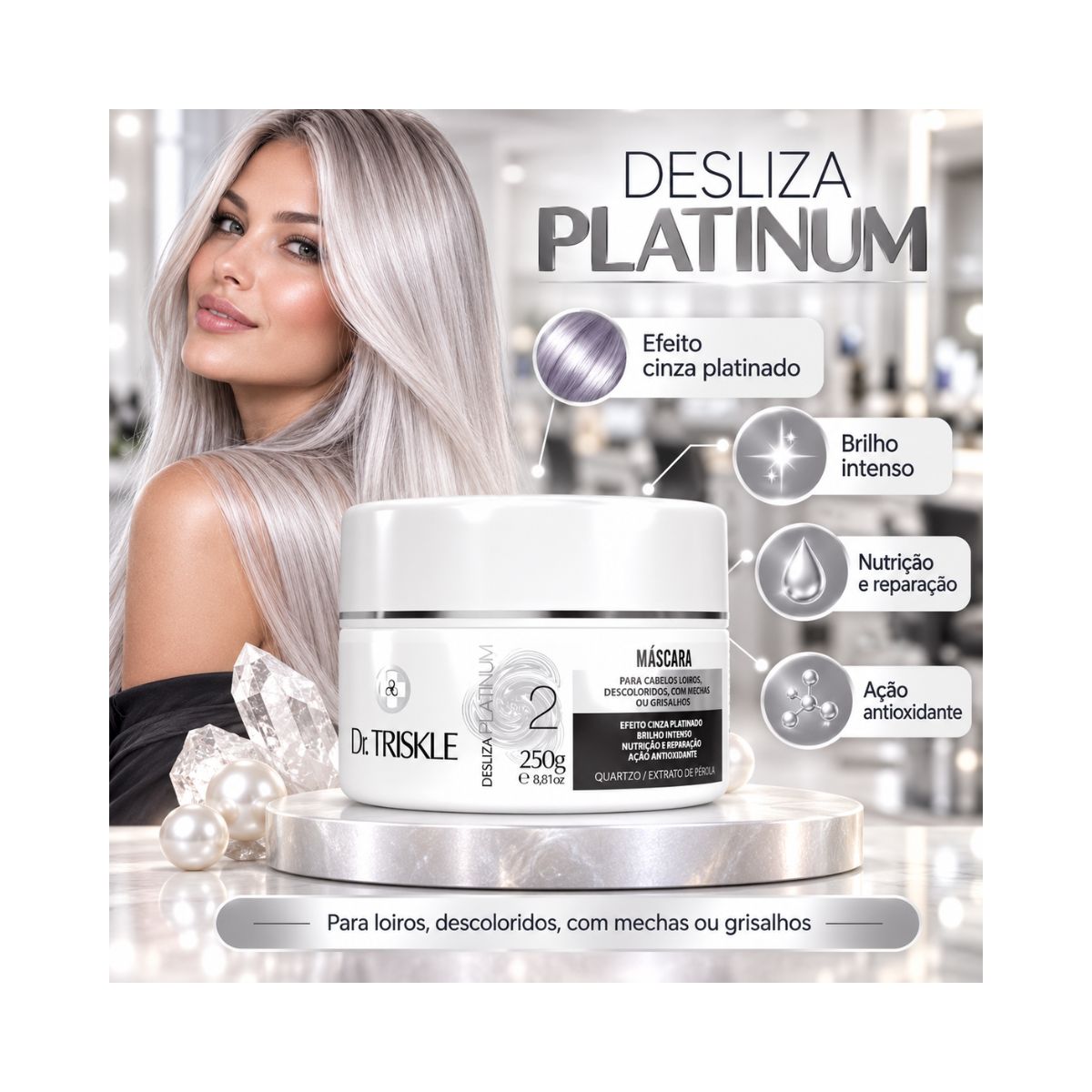 MÁSCARA INTENSIVE REPAIR DESLIZA PLATINUM TRISKLE 250G