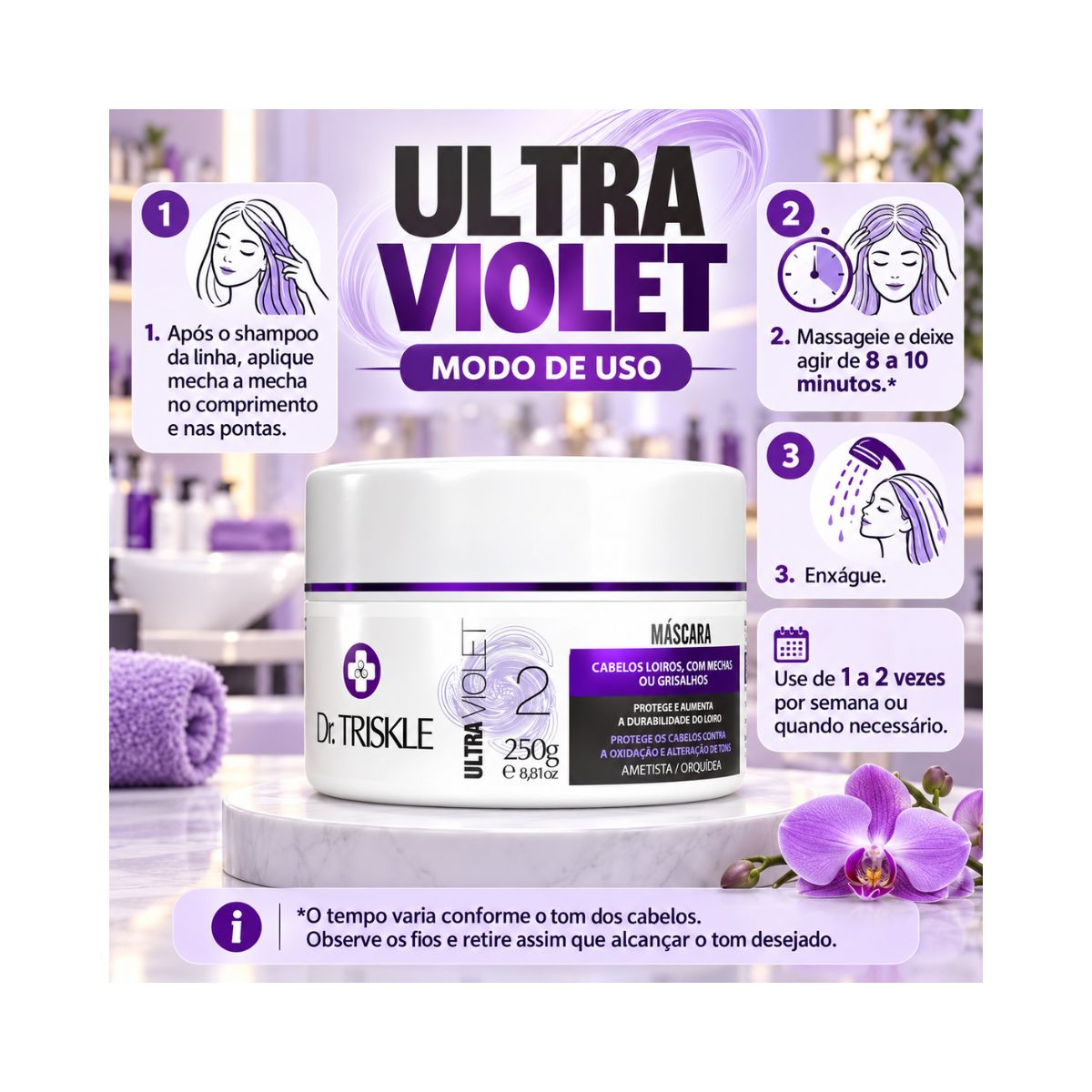 MÁSCARA DESAMARELADORA INTENSIVE REPAIR ULTRA VIOLET TRISKLE 300G