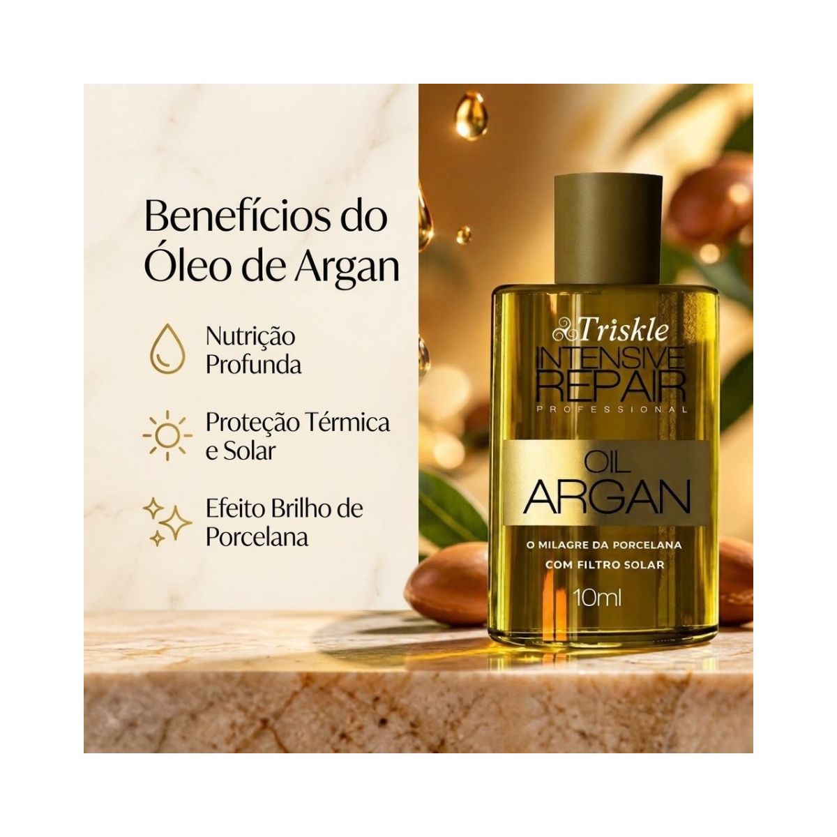 ÓLEO DE ARGAN OIL INTENSIVE REPAIR TRISKLE 10ML