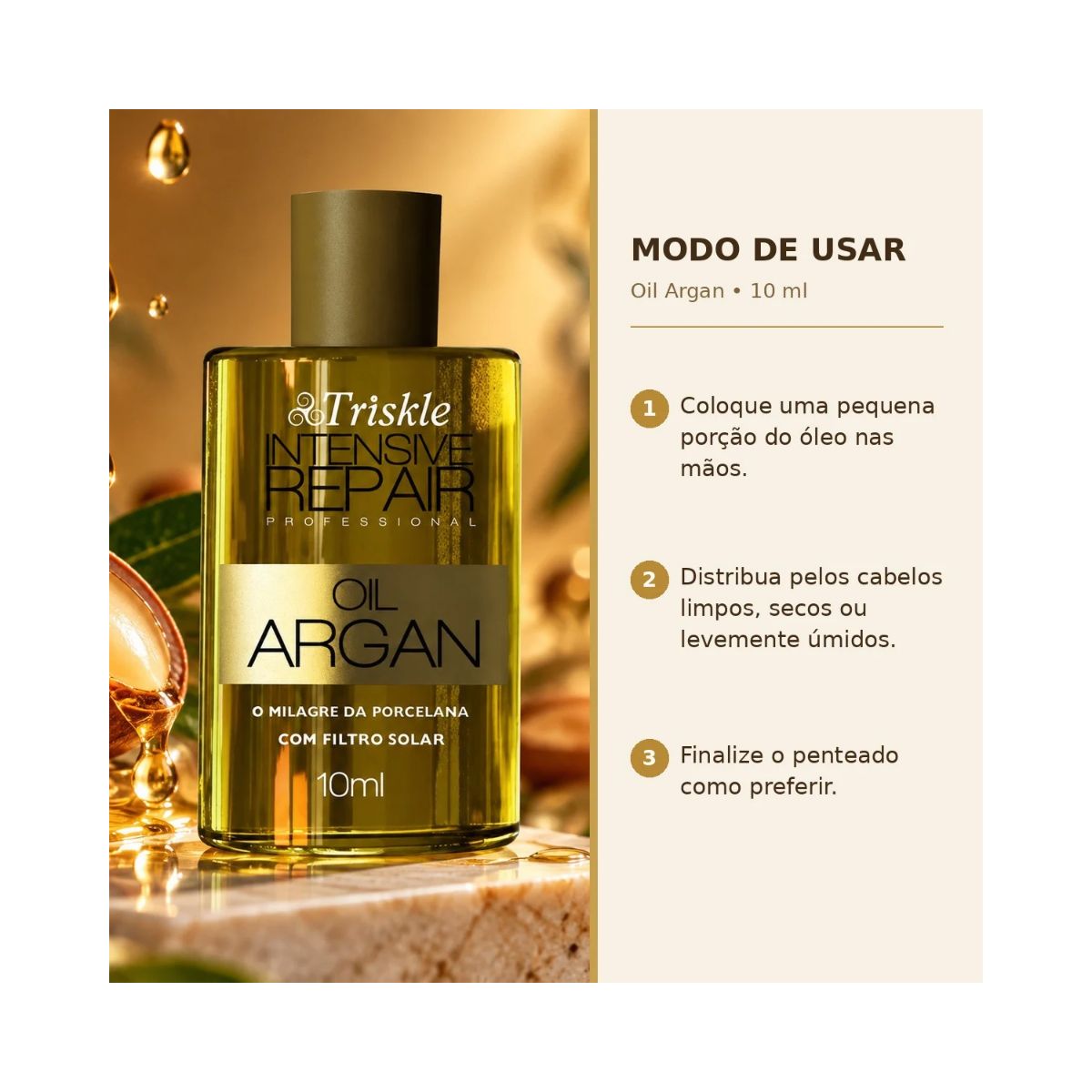 ÓLEO DE ARGAN OIL INTENSIVE REPAIR TRISKLE 10ML