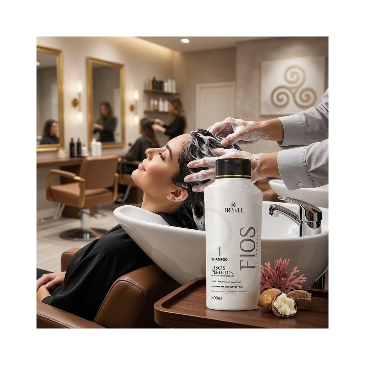 SHAMPOO LISOS PERFEITOS FIOS DE PORCELANA TRISKLE 500ML