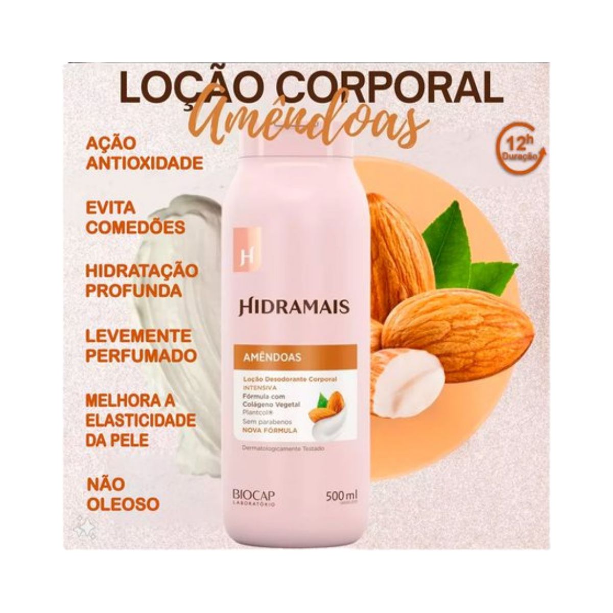 LOÇÃO HIDRATANTE CORPORAL HIDRAMAIS ÓLEO DE AMÊNDOAS 500ML