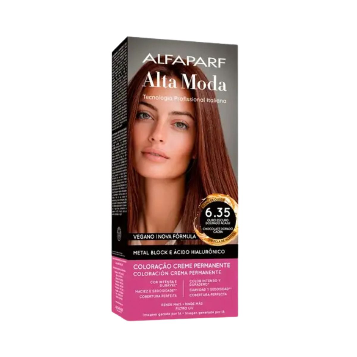 COLORAÇÃO ALFAPARF ALTA MODA 6.35 LOURO ESCURO DOURADO ACAJU CHOCOLATE 150G