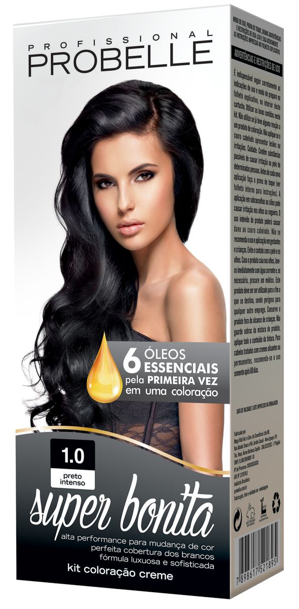 COLORAÇÃO SUPER BONITA 1.0 PRETO INTENSO PROBELLE 50G