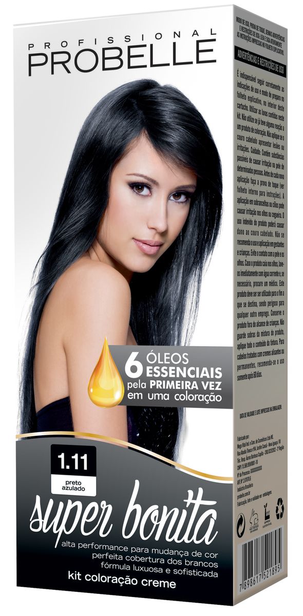 COLORAÇÃO SUPER BONITA 1.11 PRETO AZULADO PROBELLE 50G