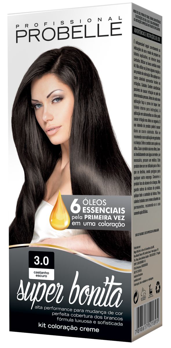 COLORAÇÃO SUPER BONITA 3.0 CASTANHO ESCURO PROBELLE 50G