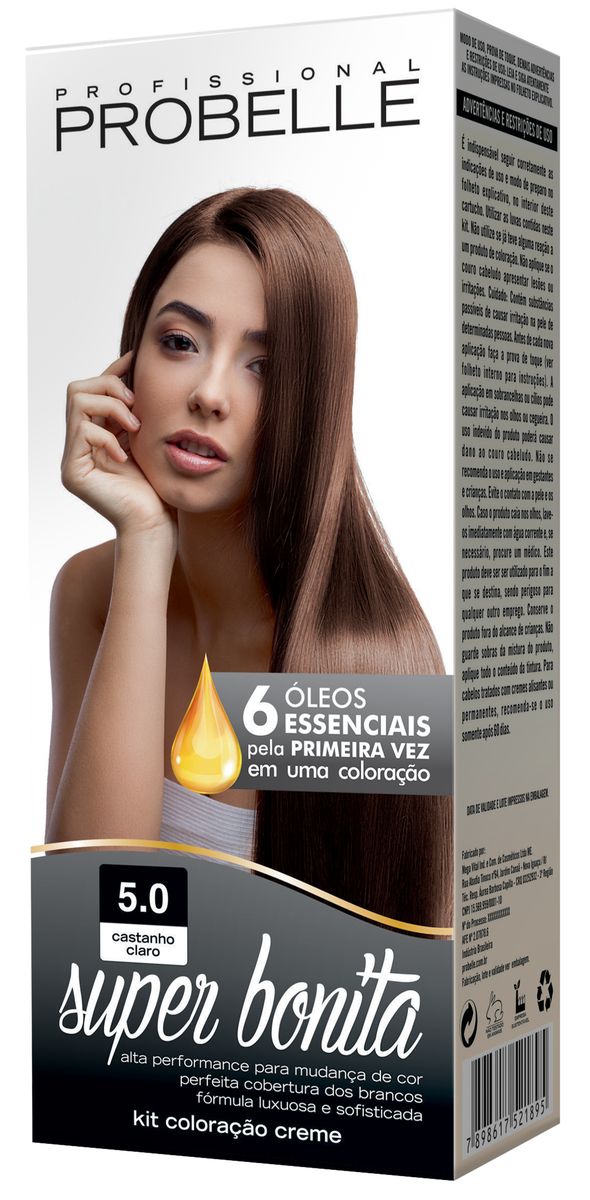 COLORAÇÃO SUPER BONITA 5.0 CASTANHO CLARO PROBELLE 50G