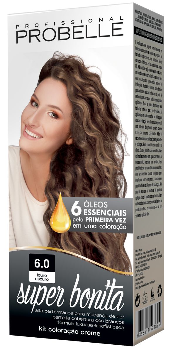 COLORAÇÃO SUPER BONITA 6.0 LOURO ESCURO PROBELLE 50G