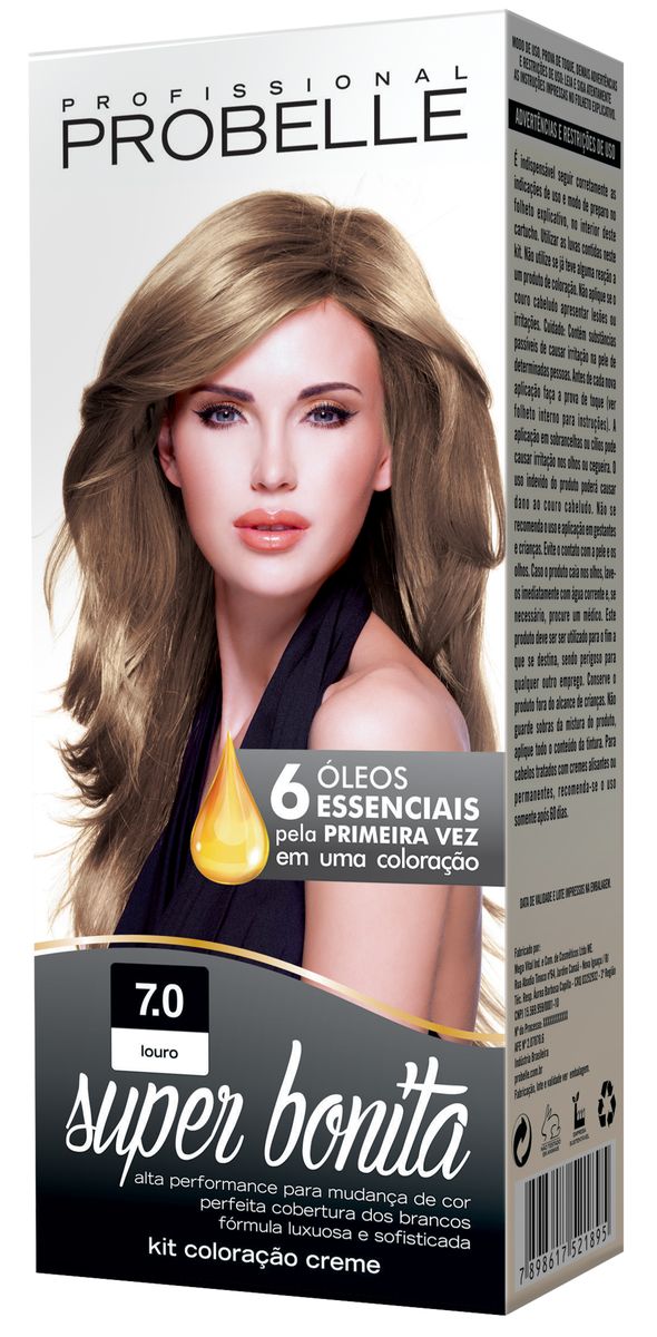 COLORAÇÃO SUPER BONITA 7.0 LOURO MÉDIO PROBELLE 50G