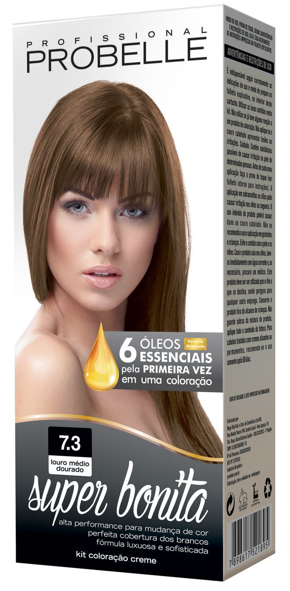 COLORAÇÃO SUPER BONITA 7.3 LOURO MÉDIO DOURADO PROBELLE 50G