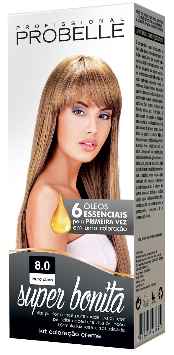 COLORAÇÃO SUPER BONITA 8.0 LOURO CLARO PROBELLE 50G