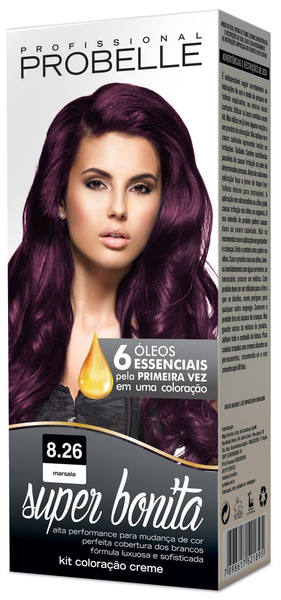 COLORAÇÃO SUPER BONITA 8.26 MARSALA PROBELLE 50G