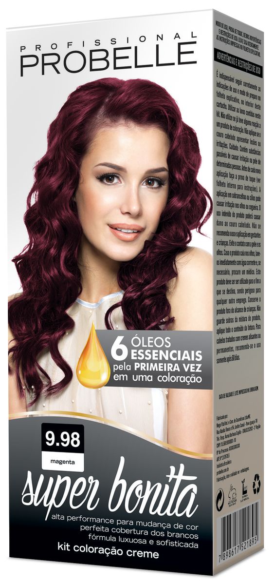 COLORAÇÃO CREME SUPER BONITA 9.98 MAGENTA PROBELLE 50G