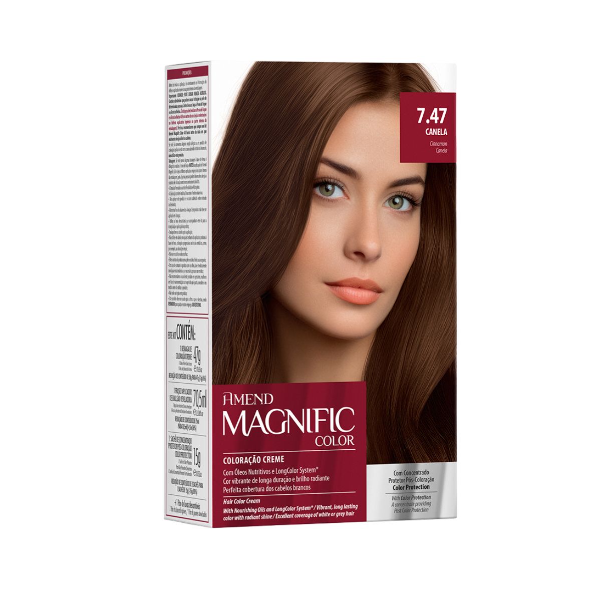 COLORAÇÃO CREME MAGNIFIC COLOR 7.47 CANELA AMEND