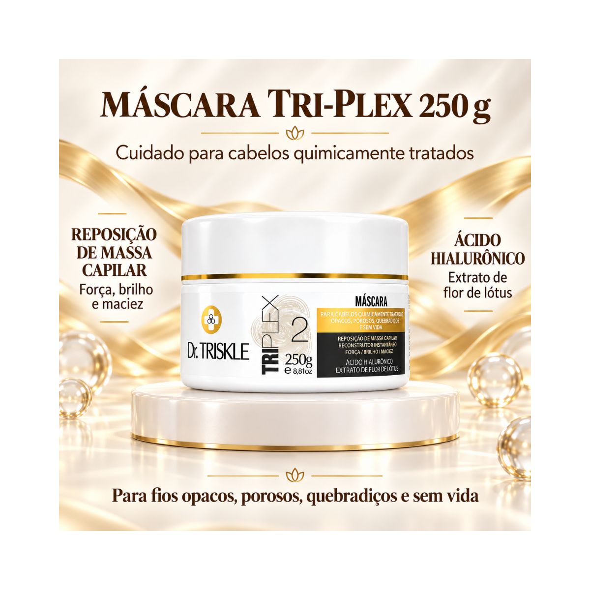 MÁSCARA INTENSIVE REPAIR RECONSTRUTORA TRI-PLEX TRISKLE 300G