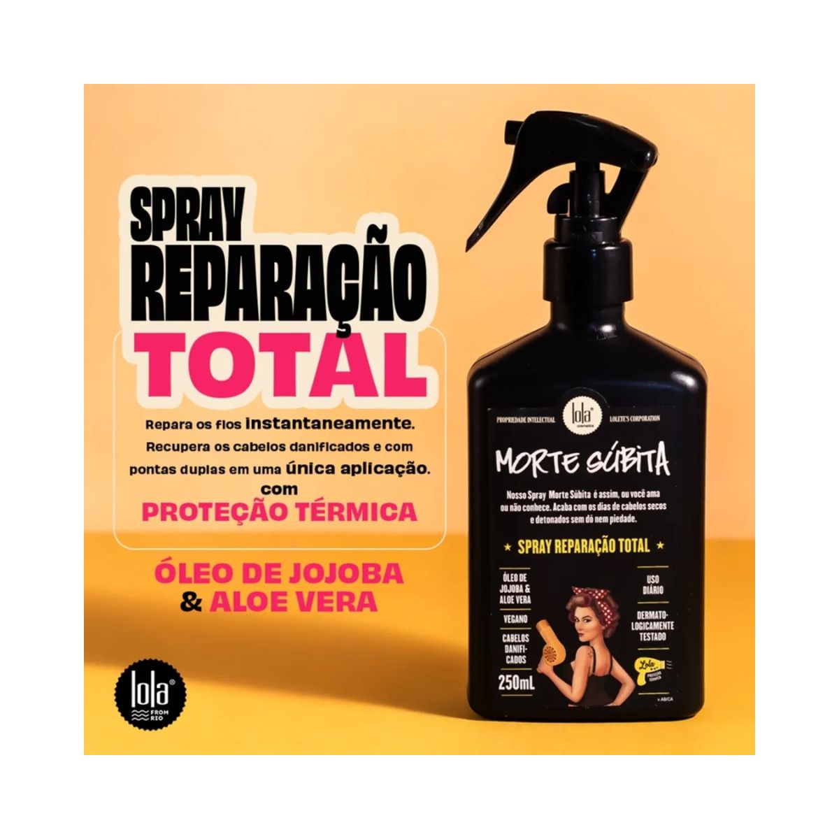 SPRAY MORTE SUBITA REPARAÇÂO TOTAL LOLA COSMETICS 250ML