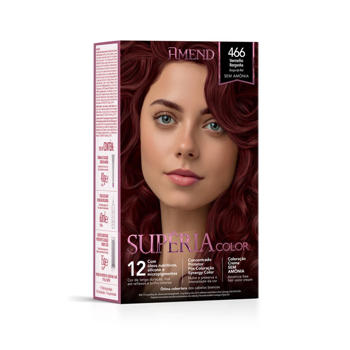TONALIZANTE SUPÉRIA COLOR 466 VERMELHO BORGONHA AMEND