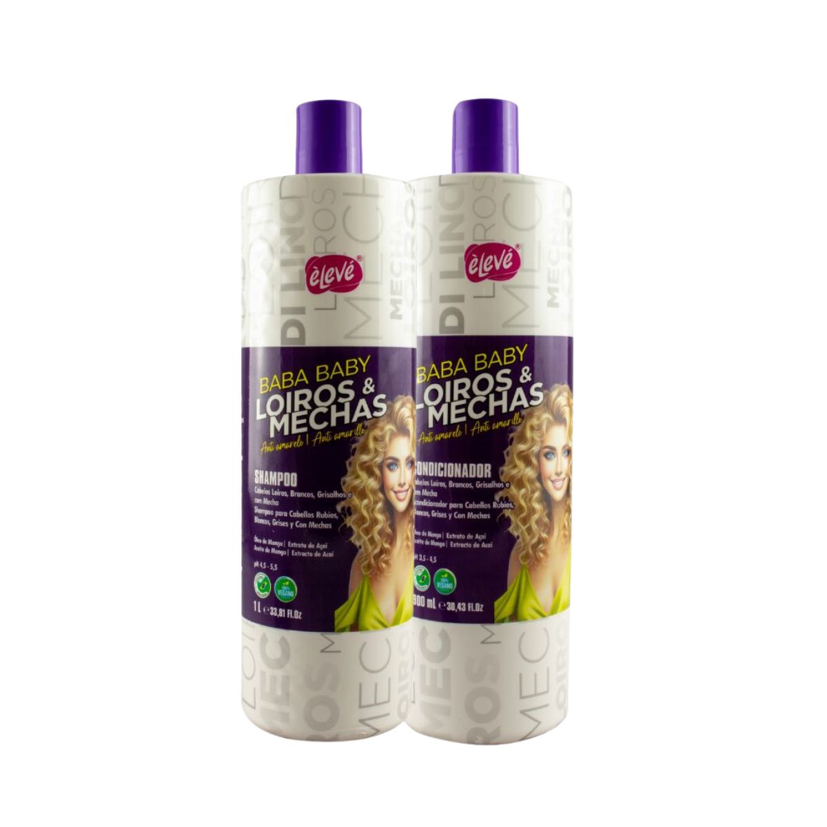 KIT LOIROS E MECHAS SHAMPOO 1L E CONDICIONADOR 900ML ELEVE
