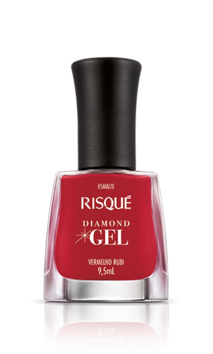 ESMALTE RISQUÉ CREMOSO DIAMOND GEL VERMELHO RUBI 9,5ML