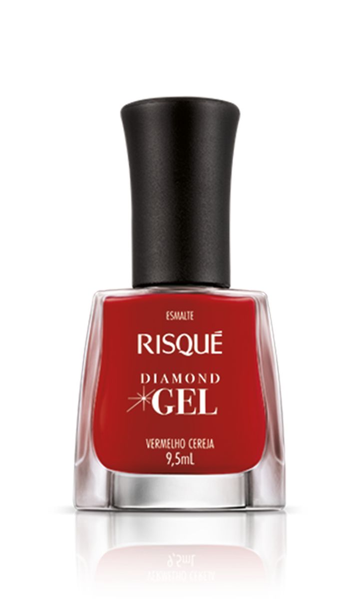 ESMALTE RISQUÉ CREMOSO DIAMOND GEL VERMELHO CEREJA 9,5ML