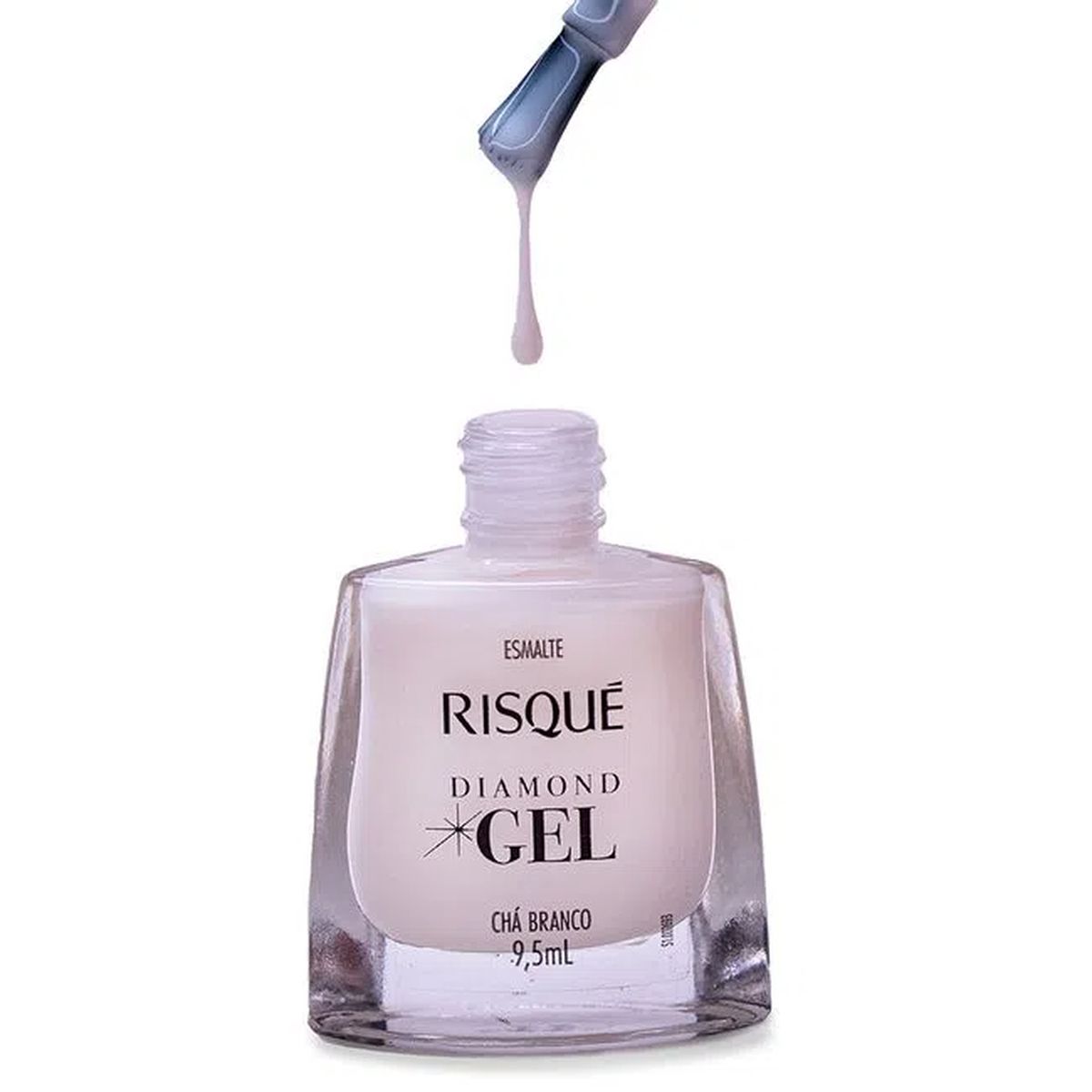 ESMALTE RISQUÉ CREMOSO DIAMOND GEL CHÁ BRANCO 9,5ML
