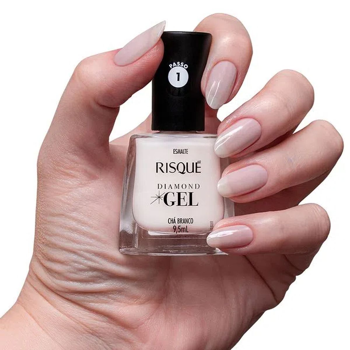 ESMALTE RISQUÉ CREMOSO DIAMOND GEL CHÁ BRANCO 9,5ML