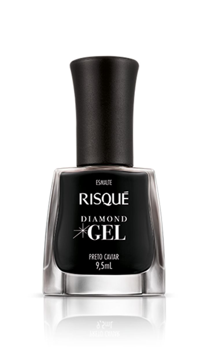 ESMALTE RISQUÉ CREMOSO DIAMOND GEL PRETO CAVIAR 9,5ML