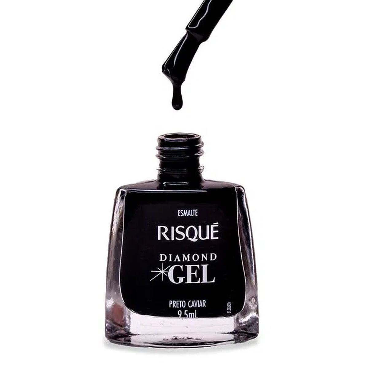 ESMALTE RISQUÉ CREMOSO DIAMOND GEL PRETO CAVIAR 9,5ML