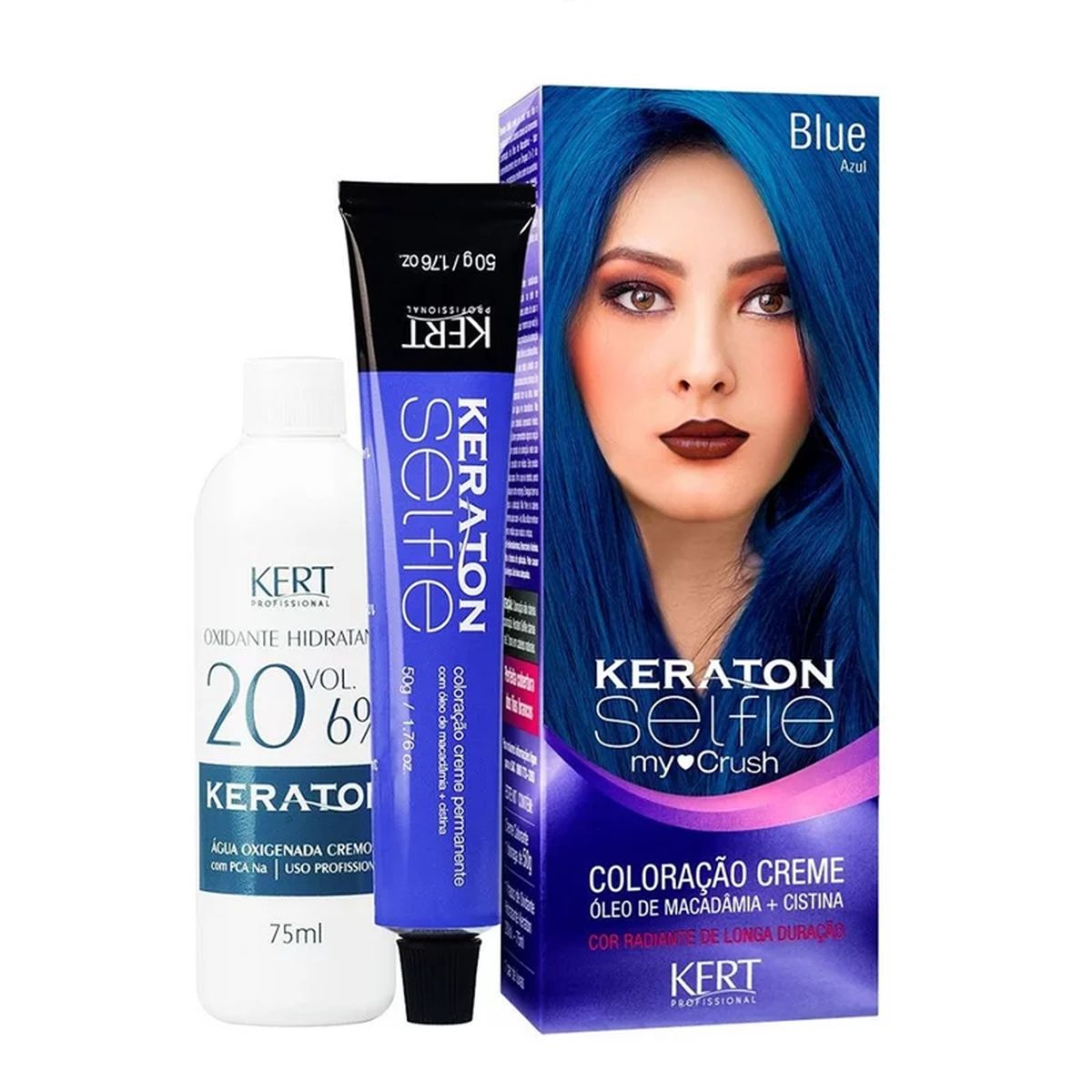 COLORAÇÃO KERATON SELFIE MY CRUSH BLUE KERT 50G