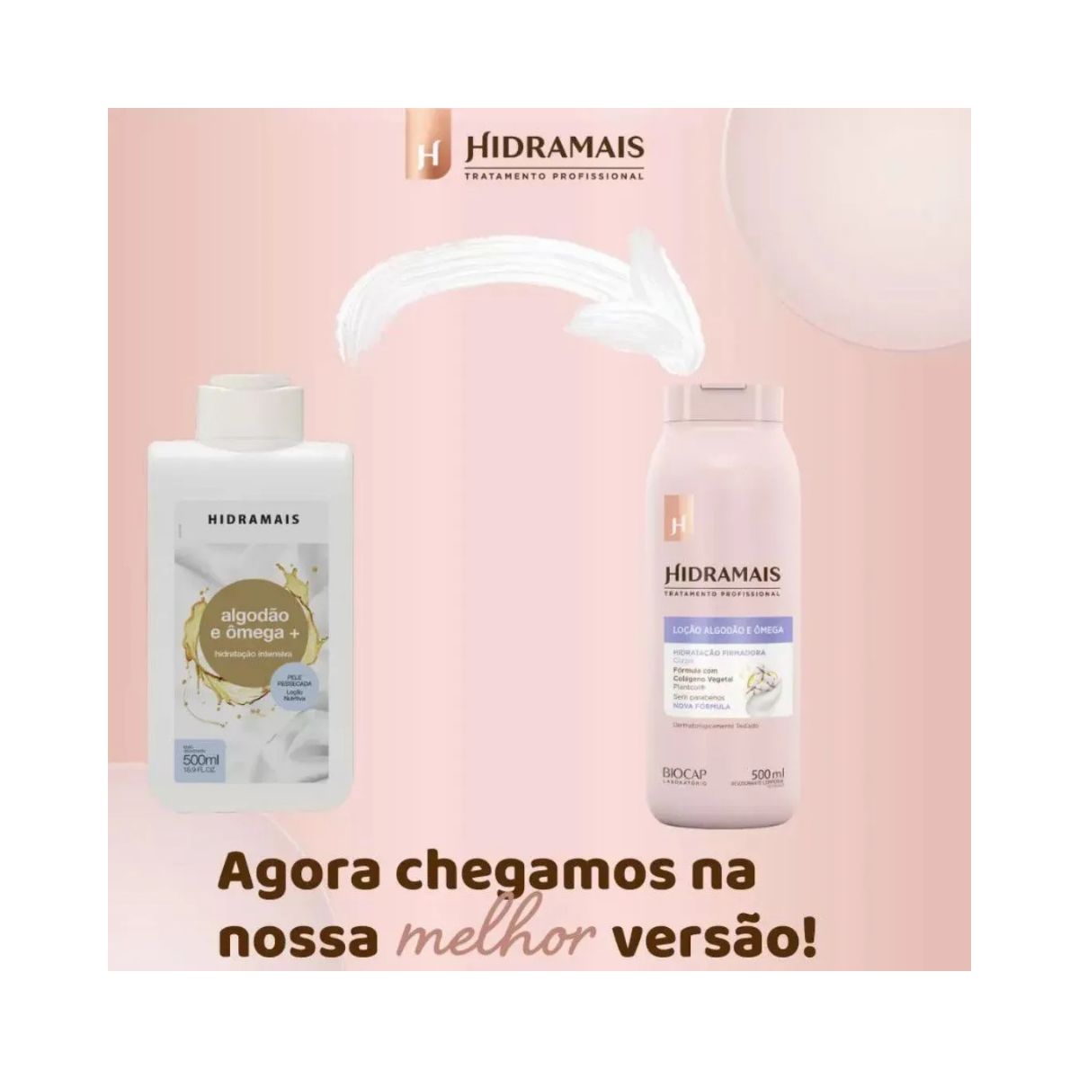 LOÇÃO HIDRATANTE ALGODÃO & ÔMEGA HIDRAMAIS PROFISSIONAL 500ML