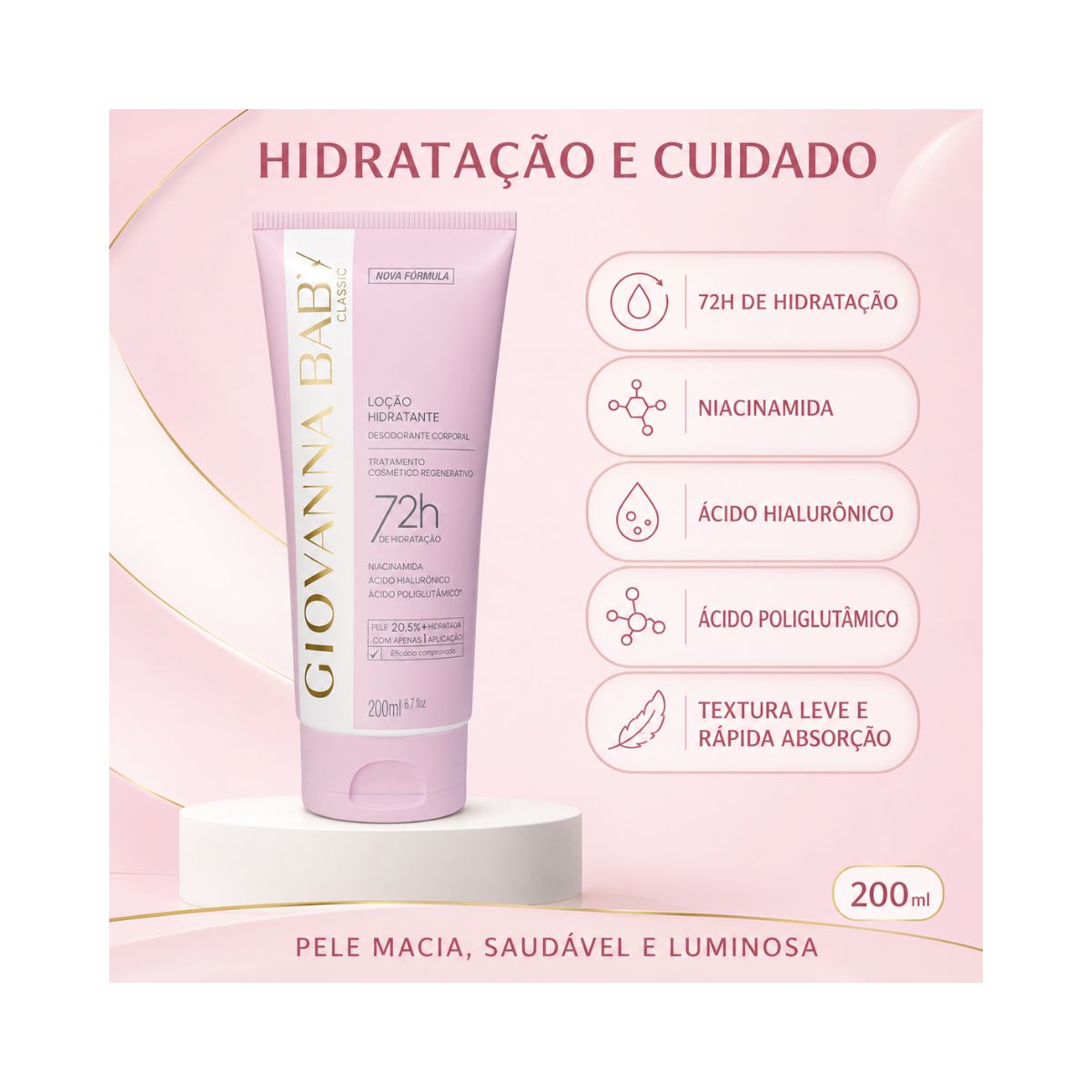 LOÇÂO HIDRATANTE CORPORAL CLASSIC GIOVANNA BABY 200ML