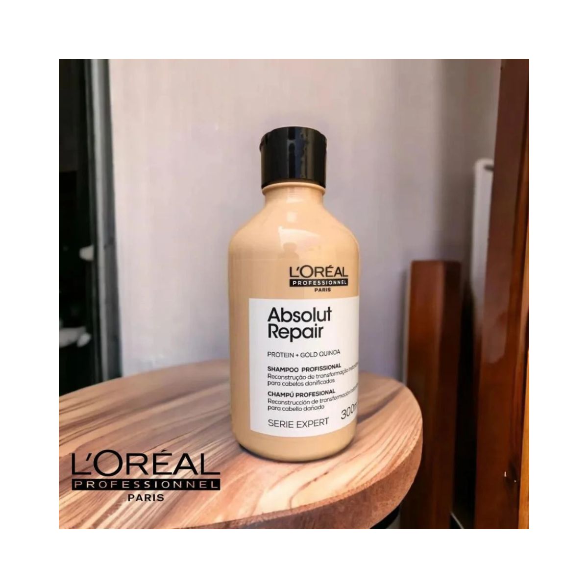 SHAMPOO PROFESSIONAL SERIE EXPERT ABSOLUT REPAIR GOLD QUINOA LOREAL 300ML